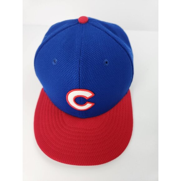 Chicago Cubs Hat Fitted 7 1/4" Mens MLB Baseball New Era Blue Red Logo - Picture 1 of 10